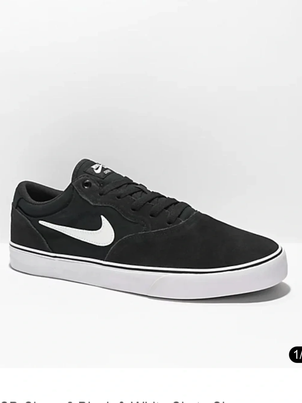 Nike SB Chron 2 Black & White Skate Shoes